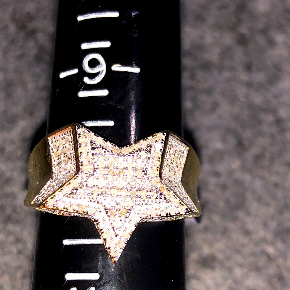 Certified real Diamond star men ring Not CZ! Valentine’s gift for men diamond